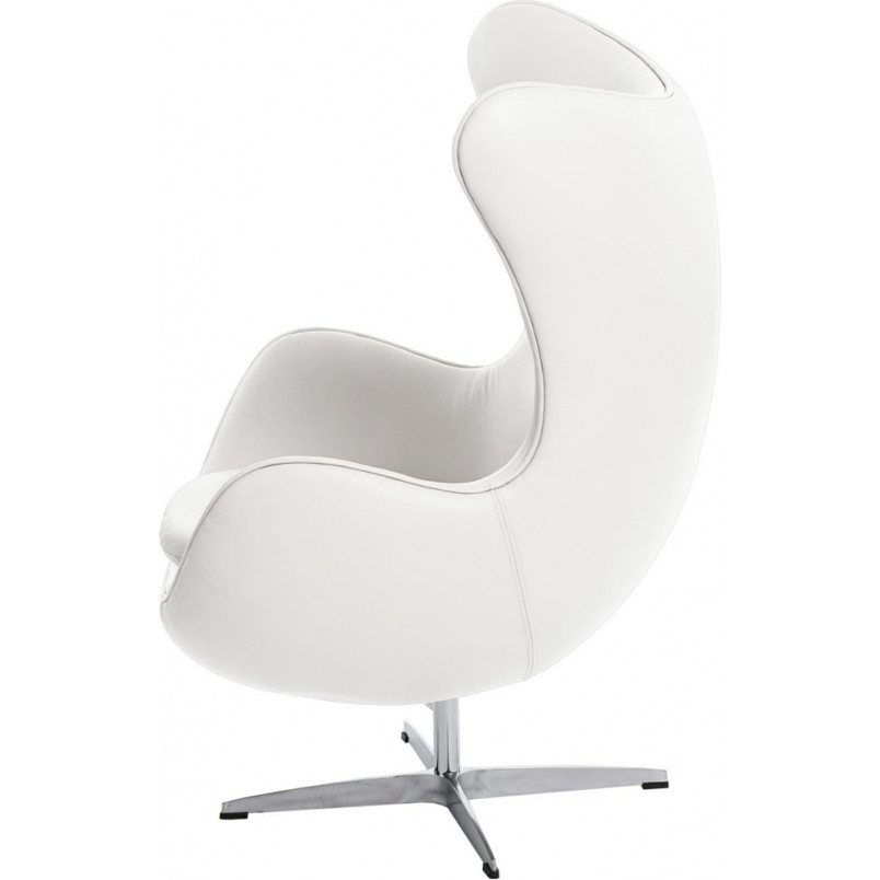 Fotel obrotowy Jajo biała skóra Premium marki D2.Design