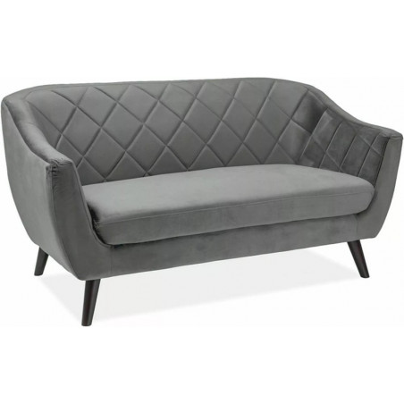 Sofa welurowa 2 osobowa Molly Velvet 160cm szary / wenge Signal