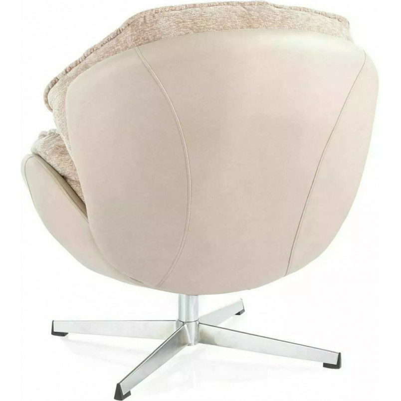 Fotel tapicerowany obrotowy Betty antyczny róż / beż / chrom Signal