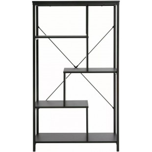 Regał loft na nóżkach Net 75x35x132cm czarny Signal
