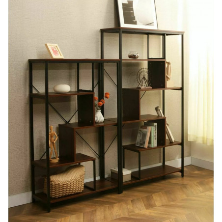 Regał loft na nóżkach Net 85x35x163cm czarny Signal