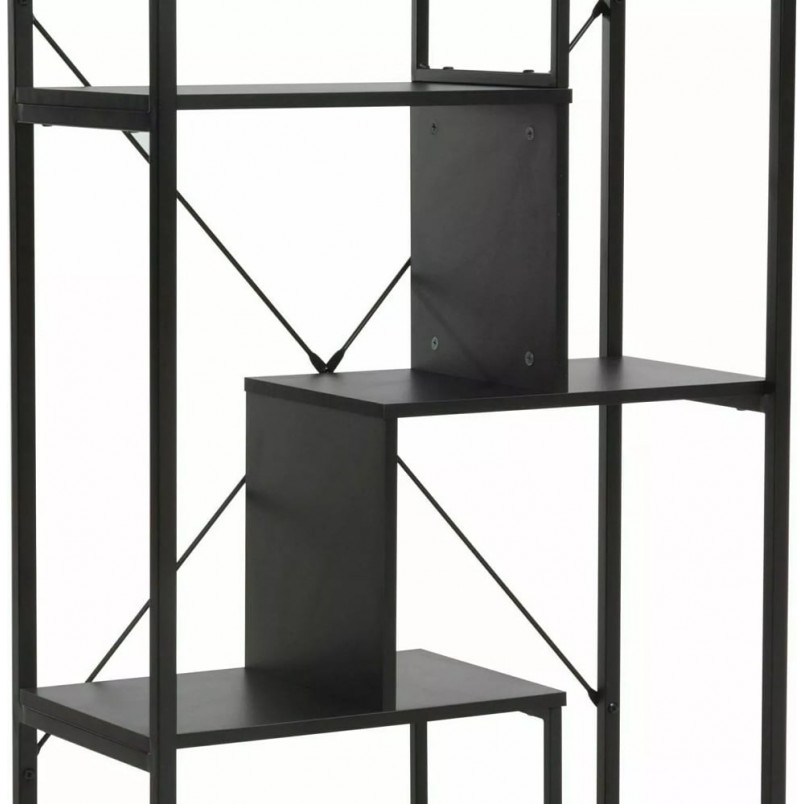 Regał loft na nóżkach Net 85x35x163cm czarny Signal