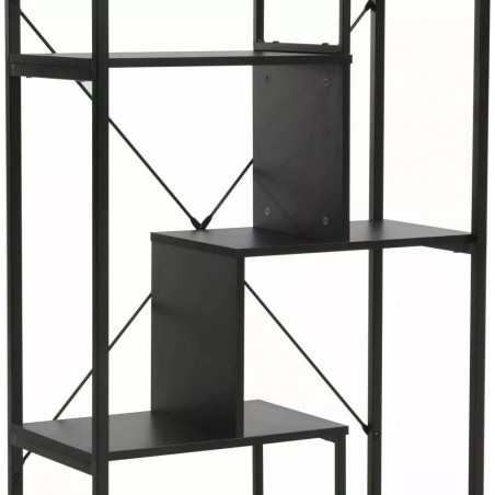 Regał loft na nóżkach Net 85x35x163cm czarny Signal