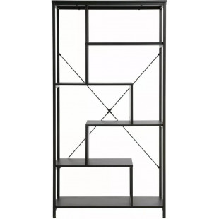 Regał loft na nóżkach Net 85x35x163cm czarny Signal