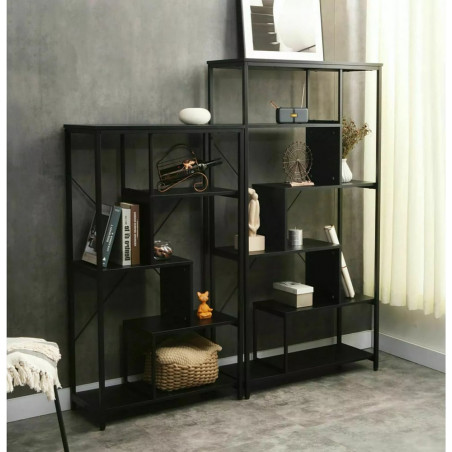 Regał loft na nóżkach Net 85x35x163cm czarny Signal