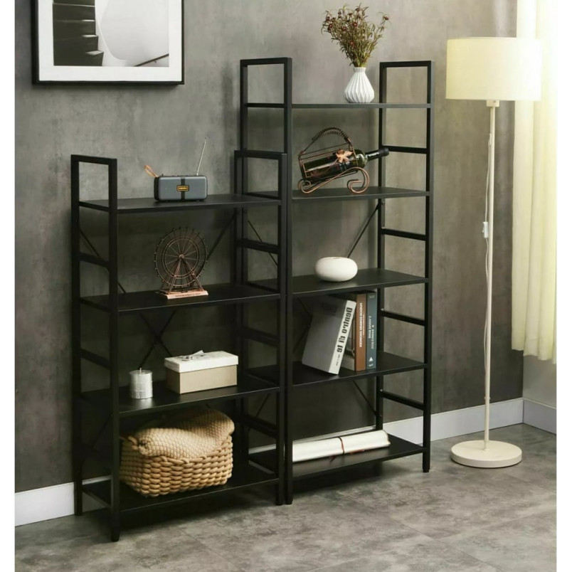 Regał loft na nóżkach Loft R5 60x30x146cm czarny Signal