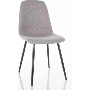 Krzesło tapicerowane z przeszyciami Twist szare Signal