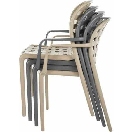 Krzesło ażurowe z tworzywa Strip beżowe Signal