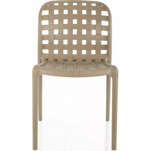 Krzesło ażurowe z tworzywa Strip beżowe Signal