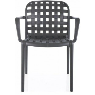 Krzesło ażurowe z podłokietnikami Strip szare Signal