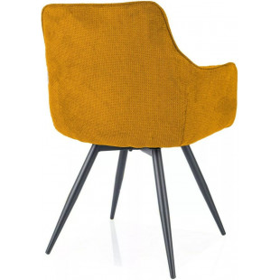 Krzesło welurowe obrotowe Mango Vardo curry / czarny mat Signal