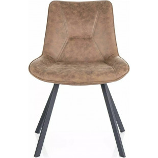 Krzesło tapicerowane Link brąz / czarny mat Signal