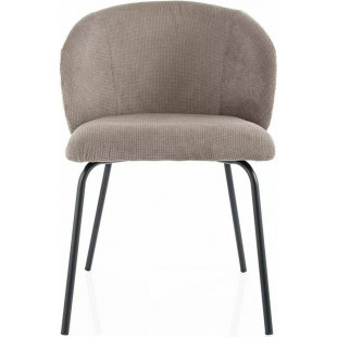 Krzesło tapicerowane z zaokrąglonym oparciem Kevin beżowe Signal
