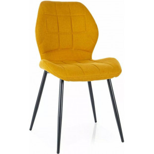 Krzesło tapicerowane pikowane Jake curry / czarny Signal
