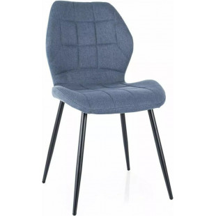 Krzesło tapicerowane pikowane Jake denim / czarny Signal