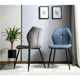 Krzesło tapicerowane Frank szary / czarny mat Signal