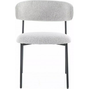 Krzesło tapicerowane z zaokrąglonym oparciem Elton beżowe Signal