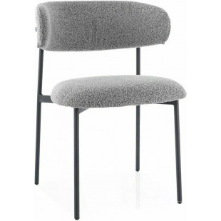 Krzesło tapicerowane z zaokrąglonym oparciem Elton szare Signal