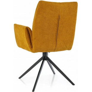 Krzesło obrotowe tapicerowane z podłokietnikami Coco curry / czarny Signal