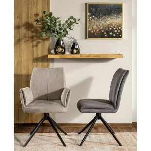 Krzesło obrotowe tapicerowane z podłokietnikami Coco beż / czarny Signal