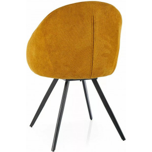Krzesło obrotowe tapicerowane z zaokrąglonym oparciem Capri curry Signal