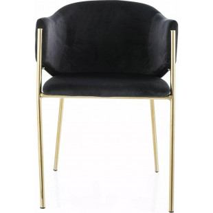 Krzesło welurowe ze złotymi nogami Bono czarne Signal