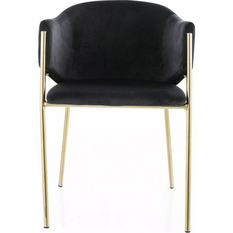 Krzesło welurowe ze złotymi nogami Bono czarne Signal