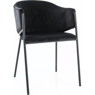 Krzesło welurowe z podłokietnikami Bono czarne Signal