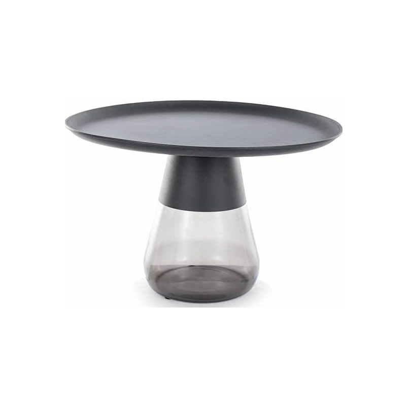 Stolik kawowy taca na szklanej podstawie Tiffany 70cm czarny mat / czarny Signal