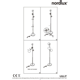 Lampa podłogowa szklane kule Lilly Czarna marki Nordlux