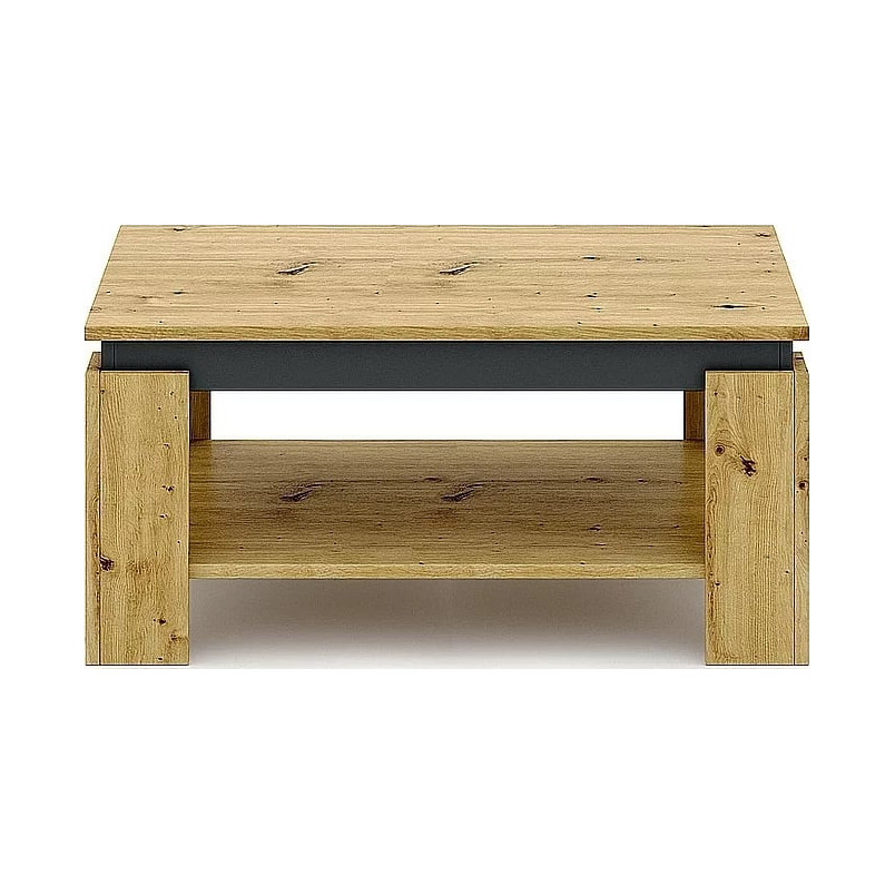 Ława kawowa z półką Agava 90x50cm dąb aristan / antracyt Signal