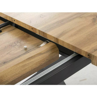 Stół rozkładany loft Xaviero 160-240x90cm ąb aristan / czarny mat Signal