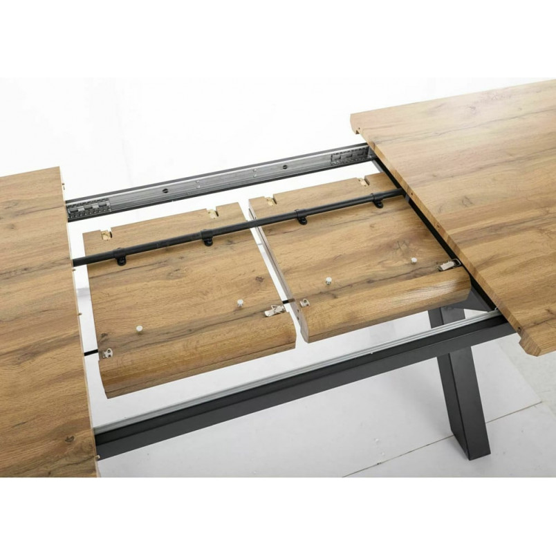 Stół rozkładany loft Xaviero 160-240x90cm ąb aristan / czarny mat Signal