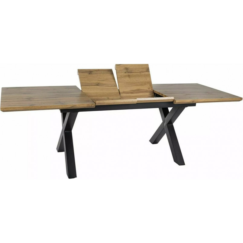 Stół rozkładany loft Xaviero 160-240x90cm ąb aristan / czarny mat Signal