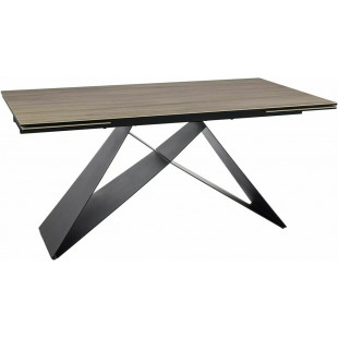 Stół rozkładany nowoczesny Westin Ceramic 160x90cm jasny brąz sabbia / czarny mat Signal