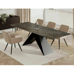 Stół rozkładany nowoczesny Westin Ceramic 160x90cm czarny noir desire / czarny mat Signal