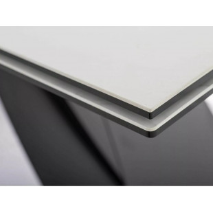 Stół rozkładany nowoczesny Westin Ceramic 160x90cm krem diamond cream / czarny mat Signal