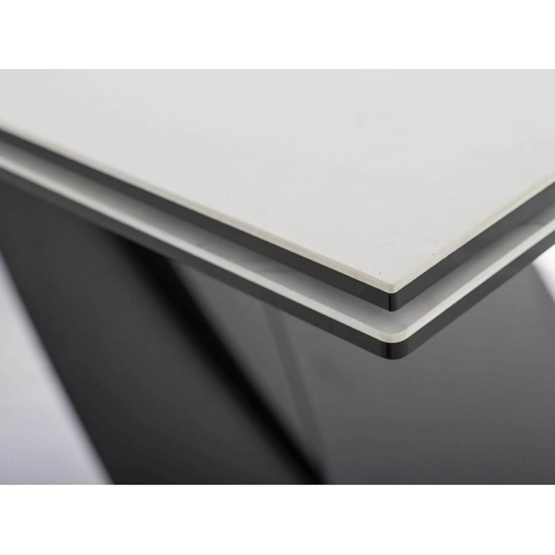 Stół rozkładany nowoczesny Westin Ceramic 160x90cm krem diamond cream / czarny mat Signal