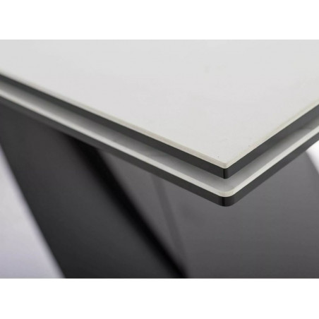 Stół rozkładany nowoczesny Westin Ceramic 160x90cm krem diamond cream / czarny mat Signal