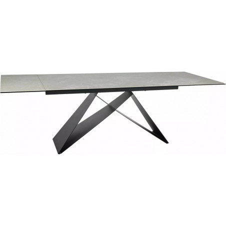 Stół rozkładany nowoczesny Westin Ceramic 160x90cm krem diamond cream / czarny mat Signal