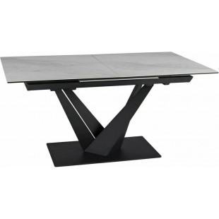 Stół rozkładany ceramiczny Sorento 160x90cm biały nature cloud / czarny mat Signal