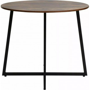 Stół okrągły loft Luna 90cm brąz rustykalny / czarny mat Signal