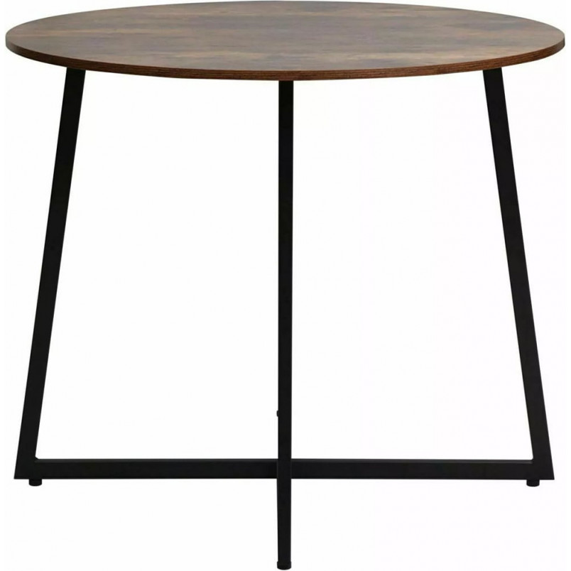 Stół okrągły loft Luna 90cm brąz rustykalny / czarny mat Signal
