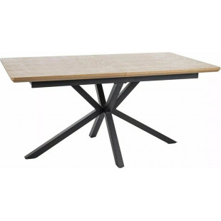 Stół rozkładany fornirowany Logan 160-200x90cm dąb / czarny mat Signal