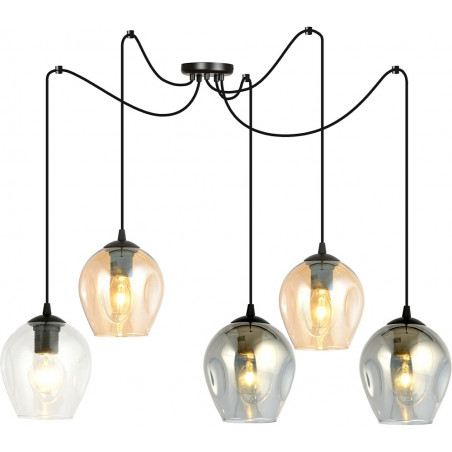 Lampa wisząca szklana "pająk" Level V czarny/multikolor marki Emibig