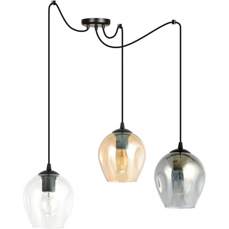 Lampa wisząca szklana potrójna "pająk" Level III czarny/multikolor marki Emibig