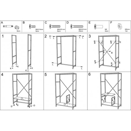 Regał loft na nóżkach Net 75x35x132cm czarny Signal