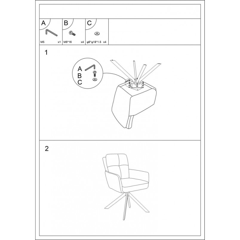 Krzesło fotelowe obrotowe Basil atramentowe Signal