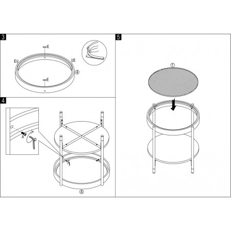 Stolik boczny szklany z półką Laguna 45cm czarny / transparentny Signal