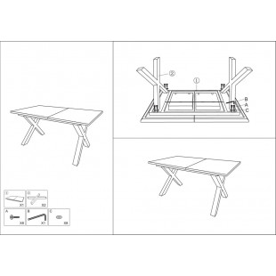 Stół rozkładany loft Xaviero 160-240x90cm ąb aristan / czarny mat Signal